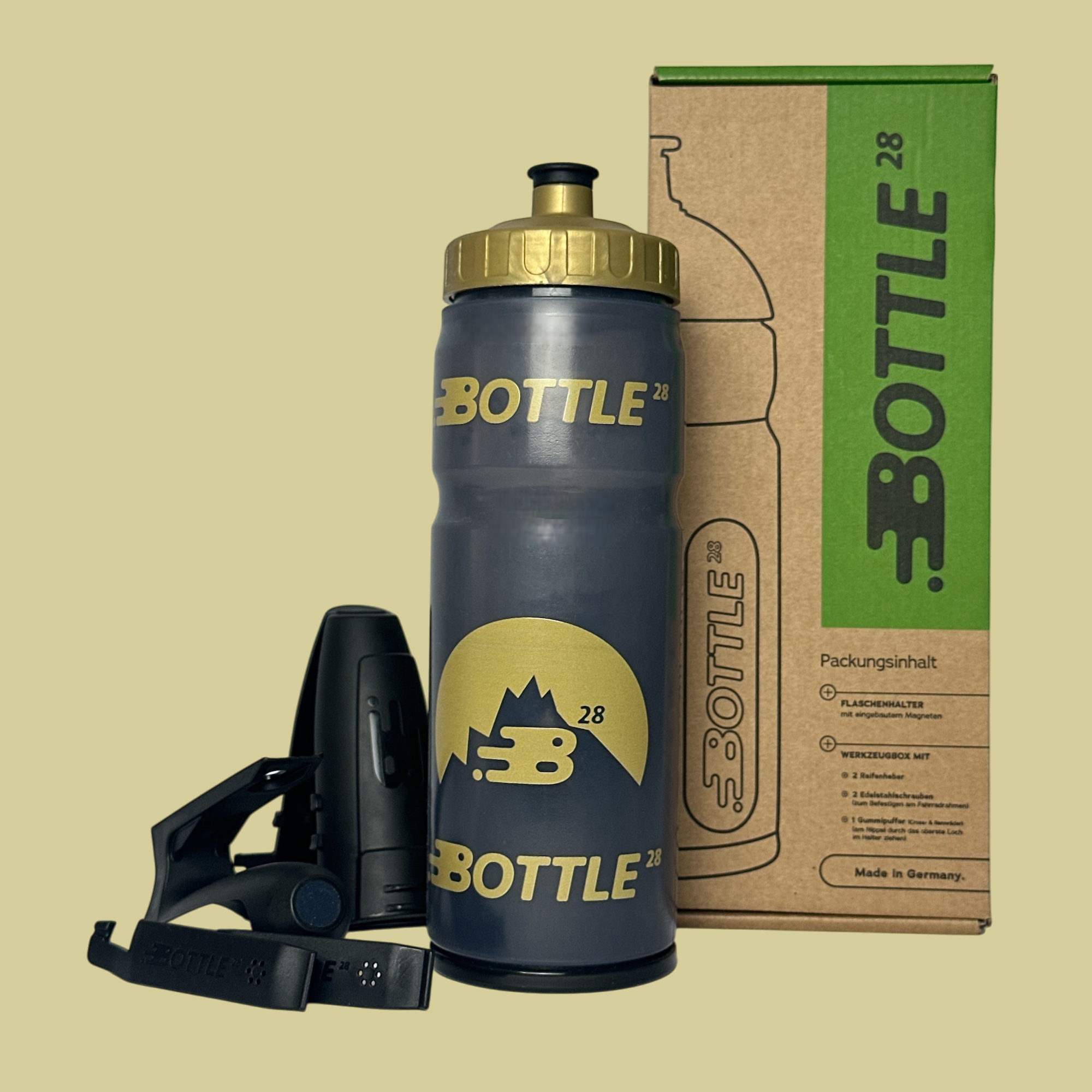 Bottle28 Fahrrad Trinkflasche Gold Edition Set